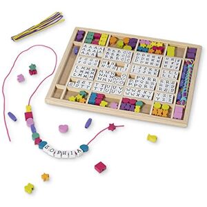 Melissa & Doug Alphabet Bead Set, Wooden Beads for Jewellery Making Kit, Arts and Crafts for Ki Melissa & Doug Alphabet Bead Set, Wooden Beads for Jewellery Making Kit, Arts and Crafts for Ki