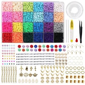 LauCentral 6100+ PCS Clay Beads Kit,Clay Flat Beads Polymer Clay Beads 24 Colours Round, Br LauCentral 6100+ PCS Clay Beads Kit,Clay Flat Beads Polymer Clay Beads 24 Colours Round, Br