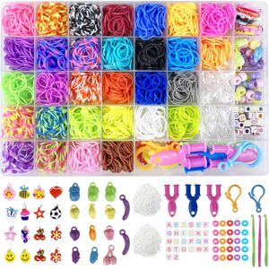Jsdoin 2700+ Loom Bands Kit, 30 Colors Loom Rubber Bands with Clips Charms Beads and Ot Jsdoin 2700+ Loom Bands Kit, 30 Colors Loom Rubber Bands with Clips Charms Beads and Ot