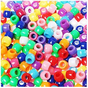kuou 1200 Pcs Multicolor Pony Beads Bulk Set - 6x8mm Acrylic Rainbow Beads for Jewelr kuou 1200 Pcs Multicolor Pony Beads Bulk Set - 6x8mm Acrylic Rainbow Beads for Jewelr