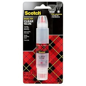 Scotch Clear Glue in 2-Way Applicator, 1.6 oz, Photo Safe and Non-Toxic (6050) Scotch Clear Glue in 2-Way Applicator, 1.6 oz, Photo Safe and Non-Toxic (6050)