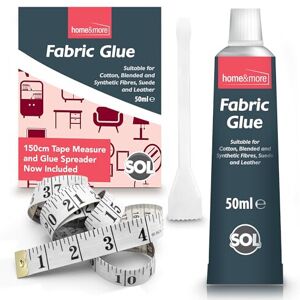 SOL 50ml Fabric Glue for Clothes with Spreader & 150cm Tape Measure Extra-Strong, SOL 50ml Fabric Glue for Clothes with Spreader & 150cm Tape Measure Extra-Strong,