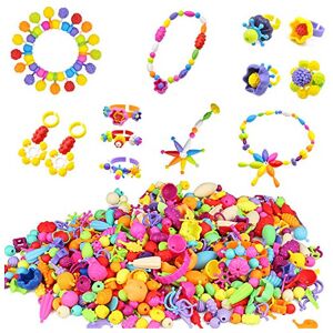 BESKIT 400 Pcs Pop Snap Beads Set - Girls Creative DIY Jewelry Kit Set for Age 3 4 5 6 BESKIT 400 Pcs Pop Snap Beads Set - Girls Creative DIY Jewelry Kit Set for Age 3 4 5 6