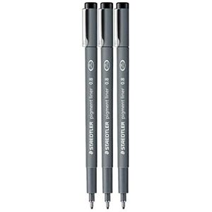 Staedtler 0.8 mm Pigment Liner Fineliner Sketching Drawing Drafting Pens Pack of 3 Staedtler 0.8 mm Pigment Liner Fineliner Sketching Drawing Drafting Pens Pack of 3