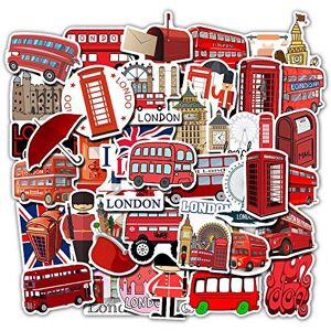 Bric Dodo 50Pcs London Bus Stickers for Laptop Car Bike Helmet Phone Guitar Skateboard Com Bric Dodo 50Pcs London Bus Stickers for Laptop Car Bike Helmet Phone Guitar Skateboard Com