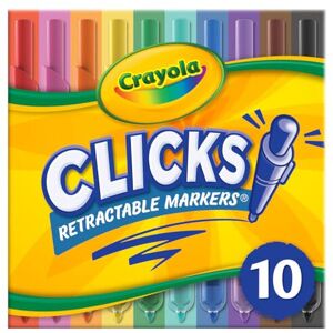 Crayola Clicks Retractable Tip Markers (10ct) Washable Art Marker Set Coloring Crayola Clicks Retractable Tip Markers (10ct) Washable Art Marker Set Coloring