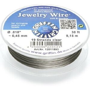 Griffin Beading Wire 0.45 mm Jewellery Wire 19 Gauge Stainless Steel 9.15 m Griffin Beading Wire 0.45 mm Jewellery Wire 19 Gauge Stainless Steel 9.15 m