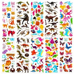 Meafeng Animal Puffy Stickers for Kids 52 Sheets 3D Stickers Pack for Children Over 1100 Meafeng Animal Puffy Stickers for Kids 52 Sheets 3D Stickers Pack for Children Over 1100