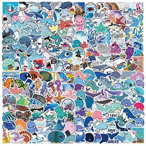 FOCRI 200Pcs Funny Ocean Stickers for Kids, Cute Sea Creature Sticker Pack for Water B FOCRI 200Pcs Funny Ocean Stickers for Kids, Cute Sea Creature Sticker Pack for Water B