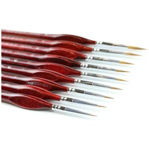 HOD Hobbies 9Pcs / Set Miniature Paint Brushes Fine Pointed Tip For Acrylic Watercolor Oil D HOD Hobbies 9Pcs / Set Miniature Paint Brushes Fine Pointed Tip For Acrylic Watercolor Oil D