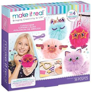 Make It Real Pom Pom Characters DIY Kit - Plush Craft Toys for Kids 8+ (4 Pom Po Make It Real Pom Pom Characters DIY Kit - Plush Craft Toys for Kids 8+ (4 Pom Po