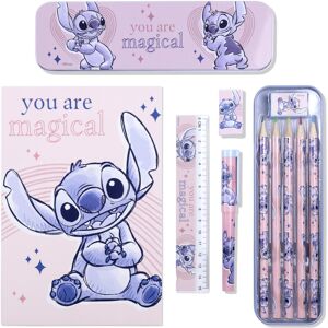Disney Kids Lilo & Stitch Pencil Case with Colouring Pencils Art Supplies Stationery Su Disney Kids Lilo & Stitch Pencil Case with Colouring Pencils Art Supplies Stationery Su