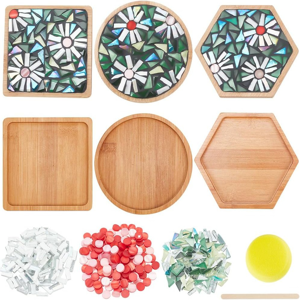 Unbranded 3 Styles DIY Mosaic Craft Set Floral Mosaic Bamboo Coaster Set Unbranded 3 Styles DIY Mosaic Craft Set Floral Mosaic Bamboo Coaster Set