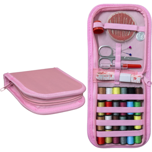 LND Gifts Pink Travel Sewing Kit Needle Thread Scissors LND Gifts Pink Travel Sewing Kit Needle Thread Scissors