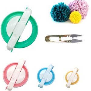 EONBES Pompom Maker Kit – 4 Sizes Pom Pom Making Tool Set with Small Scissors, Easy Way EONBES Pompom Maker Kit – 4 Sizes Pom Pom Making Tool Set with Small Scissors, Easy Way