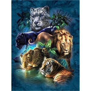 Meecaa Paint by Numbers Beast Animal Lion Tiger Leopard Kit for Adults Beginner DIY Oil Meecaa Paint by Numbers Beast Animal Lion Tiger Leopard Kit for Adults Beginner DIY Oil