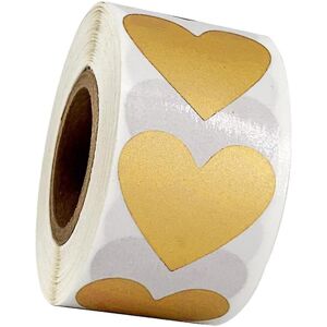 Unbranded 300/roll Heart Stickers Kraft Paper Adhesive Labels Scrapbooking Golden Unbranded 300/roll Heart Stickers Kraft Paper Adhesive Labels Scrapbooking Golden