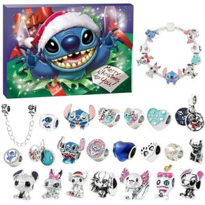 TAIFEINUO Stitch Christmas Calendar Bracelet 2024 for Girls 24 Days Christmas Countdown Ca TAIFEINUO Stitch Christmas Calendar Bracelet 2024 for Girls 24 Days Christmas Countdown Ca