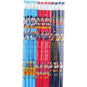 Disney Mickey Mouse Pencils Set - Pack of 12 Wood Pencils with Erasers and Stick Disney Mickey Mouse Pencils Set - Pack of 12 Wood Pencils with Erasers and Stick