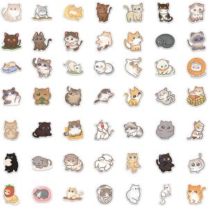 Unbranded (B) 60pcs Cat Sticker Cartoon Pattern Waterproof Adorable Decorative Water Bottl Unbranded (B) 60pcs Cat Sticker Cartoon Pattern Waterproof Adorable Decorative Water Bottl