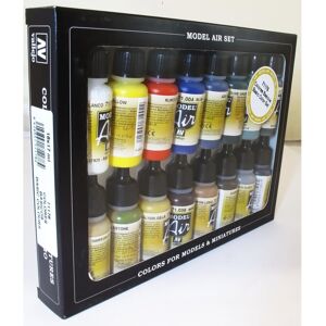 Vallejo Basic Colors: Acrylic 16 Airbrush Paint Set for Model & Hobby 71178 Blac Vallejo Basic Colors: Acrylic 16 Airbrush Paint Set for Model & Hobby 71178 Blac