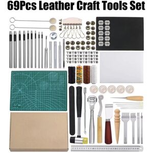 Unbranded Stitching Punch 69pcs/set Professional Leather Craft Tools Saddle Groover Kit Ac Unbranded Stitching Punch 69pcs/set Professional Leather Craft Tools Saddle Groover Kit Ac
