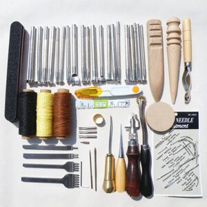 Unbranded 59Pcs DIY Leather Tools Kit Hand Stitching Sewing Punch Carving Stamp Craft Set Unbranded 59Pcs DIY Leather Tools Kit Hand Stitching Sewing Punch Carving Stamp Craft Set