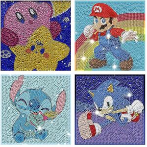 Unbranded Kids Cartoon Characters Super Mario Stitch Diamond Painting Kits, 4 Pack Diamond Unbranded Kids Cartoon Characters Super Mario Stitch Diamond Painting Kits, 4 Pack Diamond