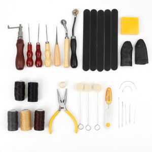 Unbranded New 33Pcs Professional Leather Craft Working Tools Kit for Hand Sewing Punch Thr Unbranded New 33Pcs Professional Leather Craft Working Tools Kit for Hand Sewing Punch Thr