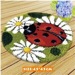 MDSRJONE 45*45cm Ladybug Rug-Making DIY Embroidery Latch Hook Kit Needle Craft MDSRJONE 45*45cm Ladybug Rug-Making DIY Embroidery Latch Hook Kit Needle Craft