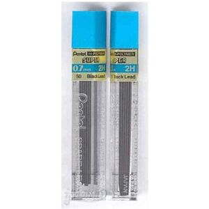 2 PACK: Pentel Super Hi-Polymer Lead Refill .7mm Medium 2H 12 Pcs of Lead/Tube 2 PACK: Pentel Super Hi-Polymer Lead Refill .7mm Medium 2H 12 Pcs of Lead/Tube