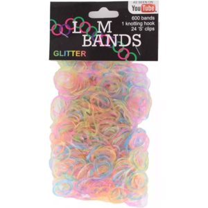 LND Gifts 600 Loom Bands Glitter Mixed 1 Knotting Hook 24 S Clips LND Gifts 600 Loom Bands Glitter Mixed 1 Knotting Hook 24 S Clips