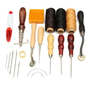 Unbranded 14pcs Wood Handle Leather Craft Tool Kit Leather Hand Sewing Tools Kit Punch Cut Unbranded 14pcs Wood Handle Leather Craft Tool Kit Leather Hand Sewing Tools Kit Punch Cut