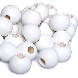 Van Houten 20mm White Wood Beads Wooden Macrame Beads Large Hole 50pcs Wooden Loose Beads Van Houten 20mm White Wood Beads Wooden Macrame Beads Large Hole 50pcs Wooden Loose Beads