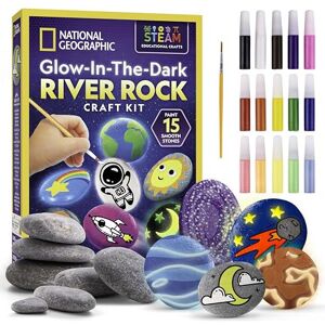 National Geographic Glow in The Dark Rock Painting Kit - Arts & Crafts Kit for K National Geographic Glow in The Dark Rock Painting Kit - Arts & Crafts Kit for K