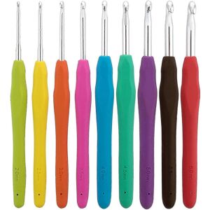 Unbranded Crochet Needles, Multicolor Aluminum Crochet Hooks with Rubber Grip - Pack of 9 Unbranded Crochet Needles, Multicolor Aluminum Crochet Hooks with Rubber Grip - Pack of 9