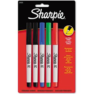 Sharpie 37675PP Permanent Markers Ultra Fine Point Assorted Colors 5/Set Sharpie 37675PP Permanent Markers Ultra Fine Point Assorted Colors 5/Set