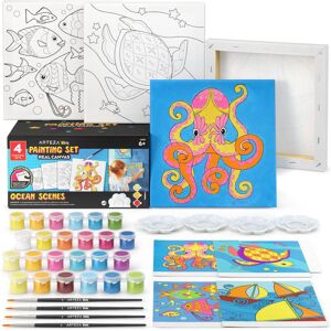 Tutti Bambini Arteza Kids Ocean Scenes Painting Kit 4 Canvases 8 x 8 Inches 24 Acrylic Paint Tutti Bambini Arteza Kids Ocean Scenes Painting Kit 4 Canvases 8 x 8 Inches 24 Acrylic Paint