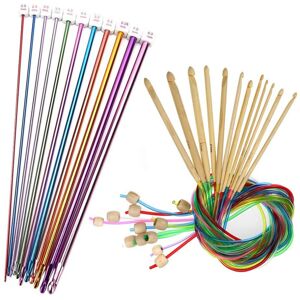 Kopinma 23 Pieces Tunisian Crochet Hooks Set 3-10 mm Cable Bamboo Knitting Needle with B Kopinma 23 Pieces Tunisian Crochet Hooks Set 3-10 mm Cable Bamboo Knitting Needle with B