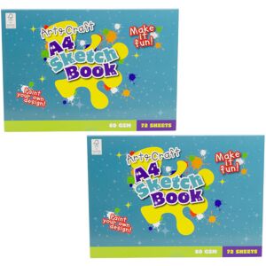 Carousel Home Pack of 2 Kids A4 Art & Craft Sketchbook 72 Sheets White Paper Drawing Pad Carousel Home Pack of 2 Kids A4 Art & Craft Sketchbook 72 Sheets White Paper Drawing Pad