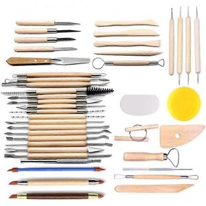 Unbranded Pottery Clay Sculpting Tools, 42Pcs Wooden Pottery Carving Tool Set (D-583-A) Unbranded Pottery Clay Sculpting Tools, 42Pcs Wooden Pottery Carving Tool Set (D-583-A)