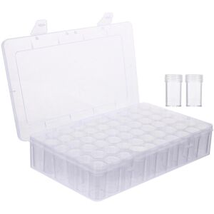 Kricely (As show, One size) 1 Set 60 Bottles Storage Case Plastic Compartment Beads Stor Kricely (As show, One size) 1 Set 60 Bottles Storage Case Plastic Compartment Beads Stor