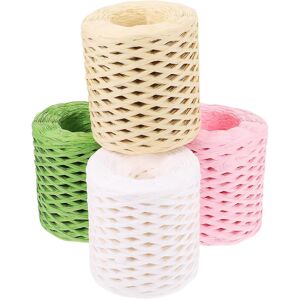 Kricely (As show, One size) 4 Rolls Raffia DIY Ribbon Twine Strings Decorative Paper Tw Kricely (As show, One size) 4 Rolls Raffia DIY Ribbon Twine Strings Decorative Paper Tw