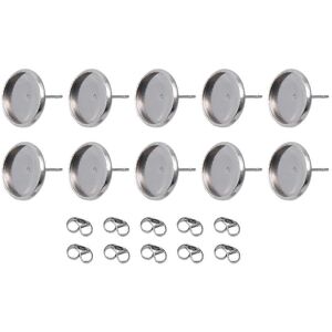 Kricely (As show, One size) 80PCS Stainless Steel Time Ear Stud Trays and Ear Backs Roun Kricely (As show, One size) 80PCS Stainless Steel Time Ear Stud Trays and Ear Backs Roun