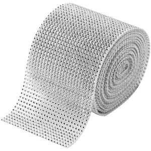Kricely (As show, One size) 1 Roll Rhinestone Mesh Ribbon Bling Rhinestone Wrap Bling Di Kricely (As show, One size) 1 Roll Rhinestone Mesh Ribbon Bling Rhinestone Wrap Bling Di