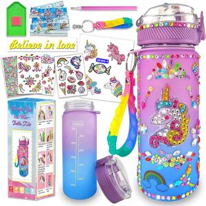 Bonxaif (Purple Unicorn) Decorate Your Own Water Bottle Kits for Girls Mermaid Painting Bonxaif (Purple Unicorn) Decorate Your Own Water Bottle Kits for Girls Mermaid Painting