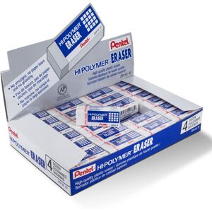 Pentel Hi-Polymer Block Eraser Small Box of 48 Erasers (ZEH-05) Whit Pentel Hi-Polymer Block Eraser Small Box of 48 Erasers (ZEH-05) Whit