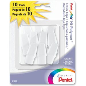 Pentel Arts Hi-Polymer White Cap Erasers Pack of 10 (ZEH02PABP10) Pentel Arts Hi-Polymer White Cap Erasers Pack of 10 (ZEH02PABP10)