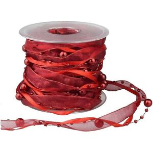 konhill (As show, One size) 3 Strings Beaded Ribbon, Pearl String, Satin Ribbon and Orga konhill (As show, One size) 3 Strings Beaded Ribbon, Pearl String, Satin Ribbon and Orga