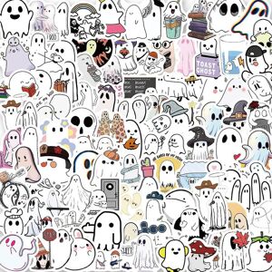 konhill (As show, One size) 100pcs Funny Ghost Stickers,halloween Stickers,vinyl Waterpr konhill (As show, One size) 100pcs Funny Ghost Stickers,halloween Stickers,vinyl Waterpr